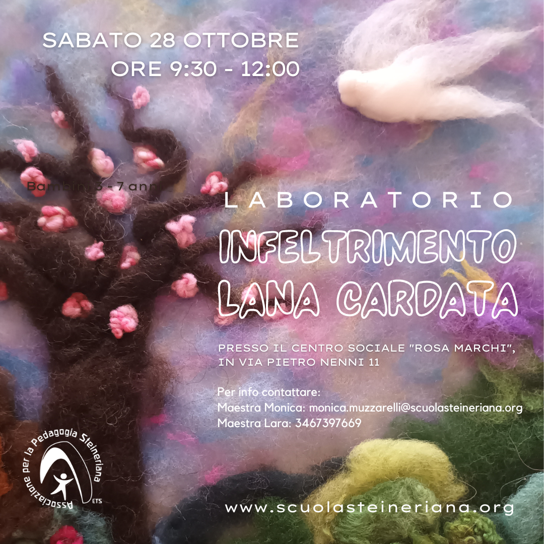 Laboratorio Lana Cardata a cura delle maestre del Giardino D'Infanzia della Scuola Steineriana di Bologna